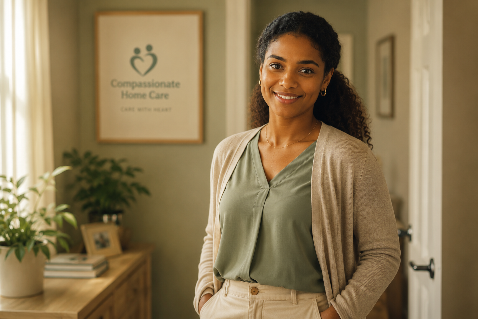 Regalita founder and caregiver in a warm home setting